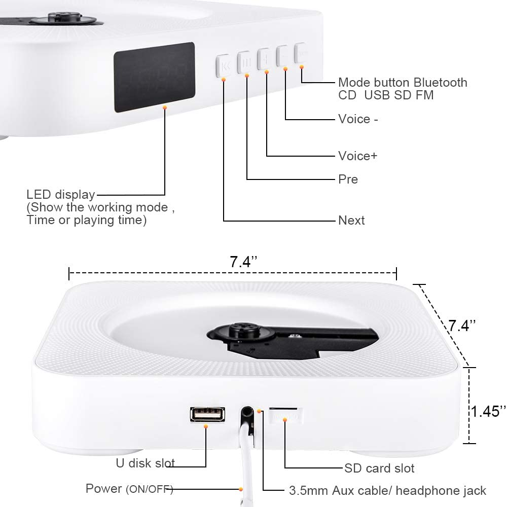 Loxi Design™ Aesthetic CD Player