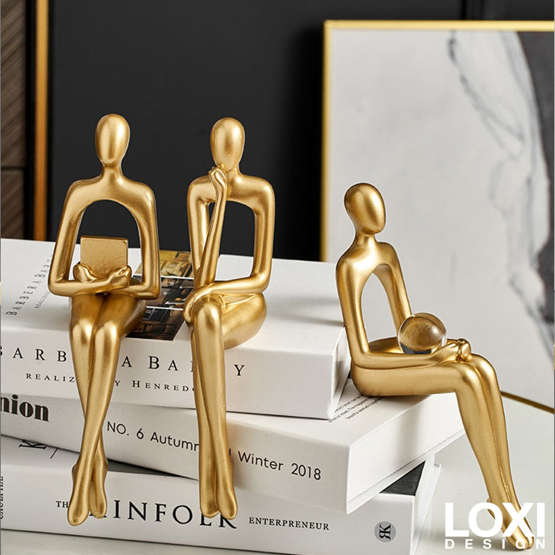 Loxi Design™ Golden Abstract Figures